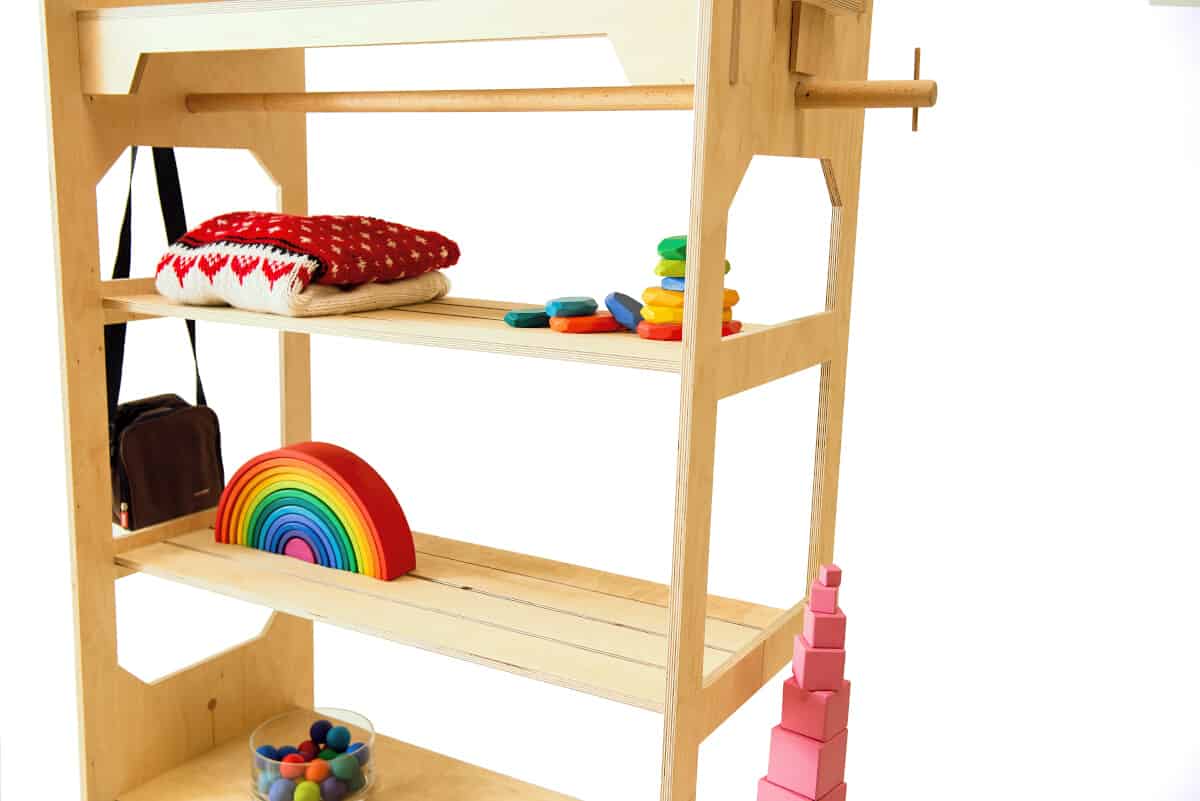 Estantería para juguetes de madera infantil Montessori – Labores Bella